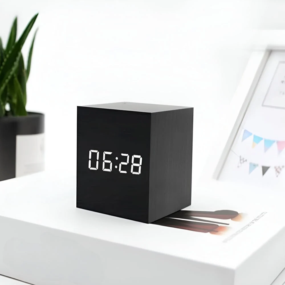 Digital Alarm Clock Modern Design Cube Shape Led Alarm Clock - Image 9